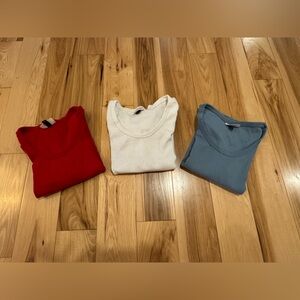 Ribbed scoop neck tops